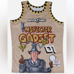 HEADGEAR CLASSICS MENS 2X INSPECTOR GADGET PREMIUM EMBROIDERED BASKETBALL JERSEY